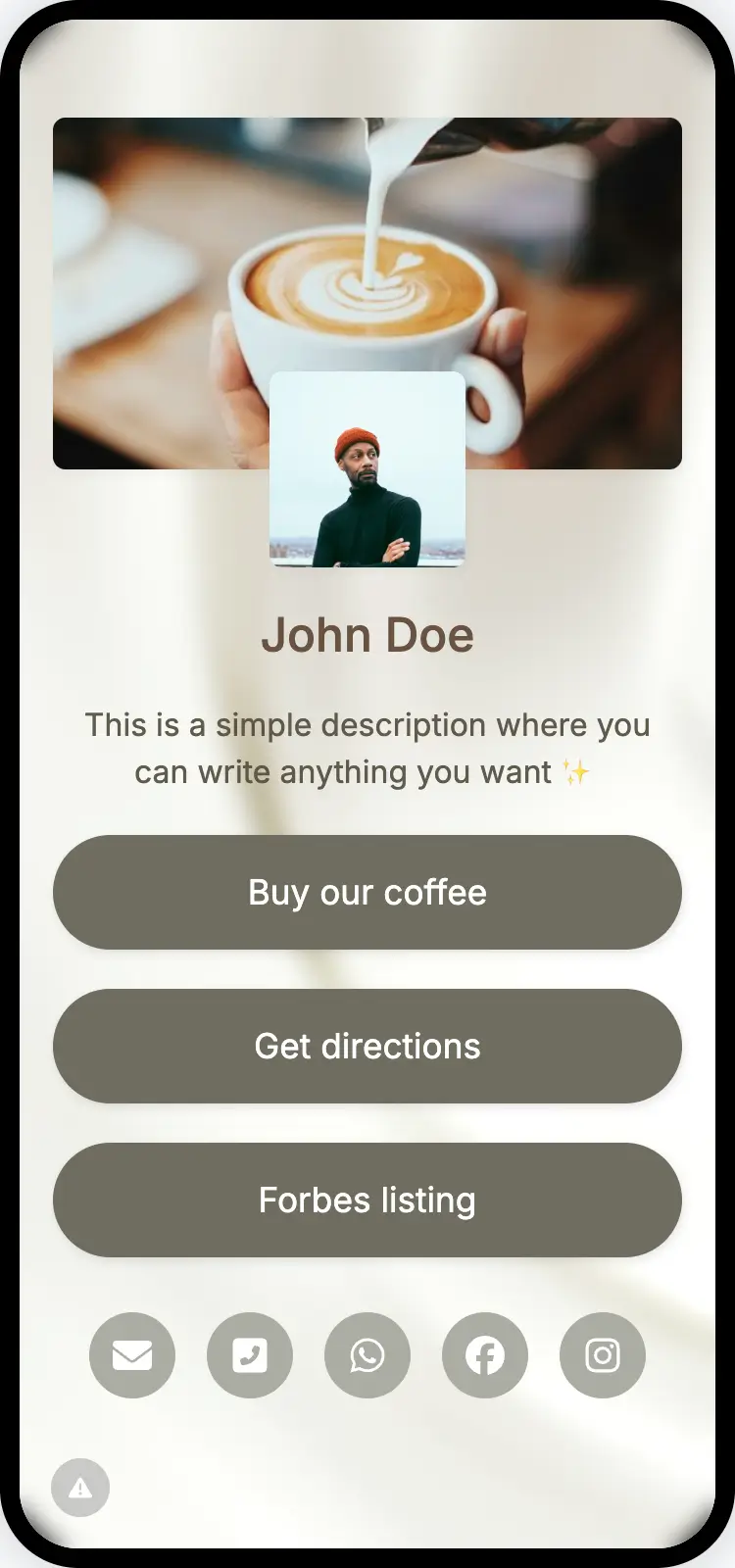 Screenshot of biolink page examples