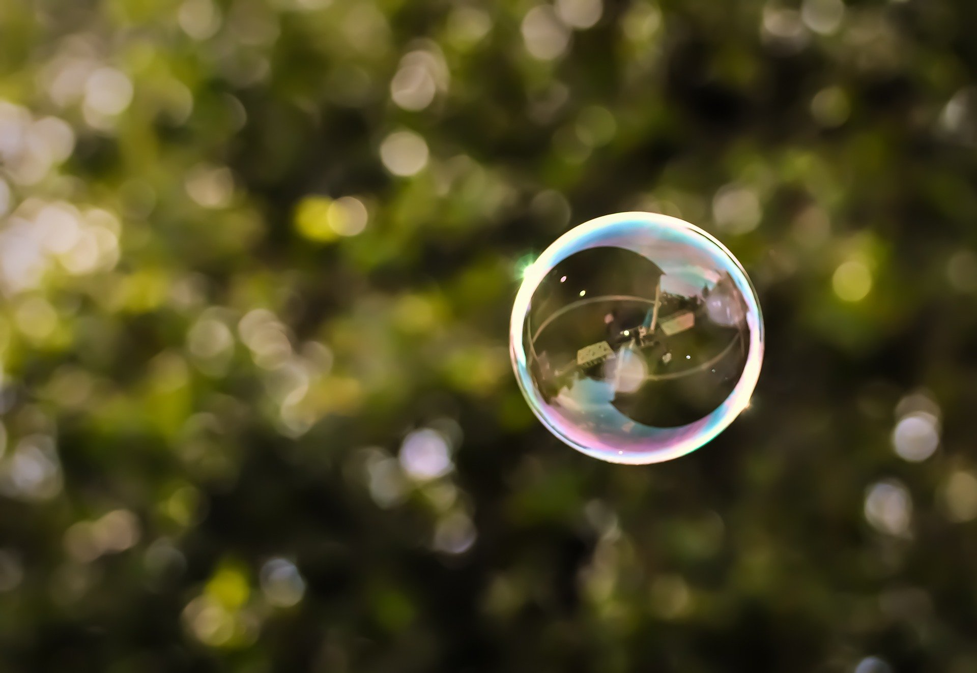 soap bubble floating in the air