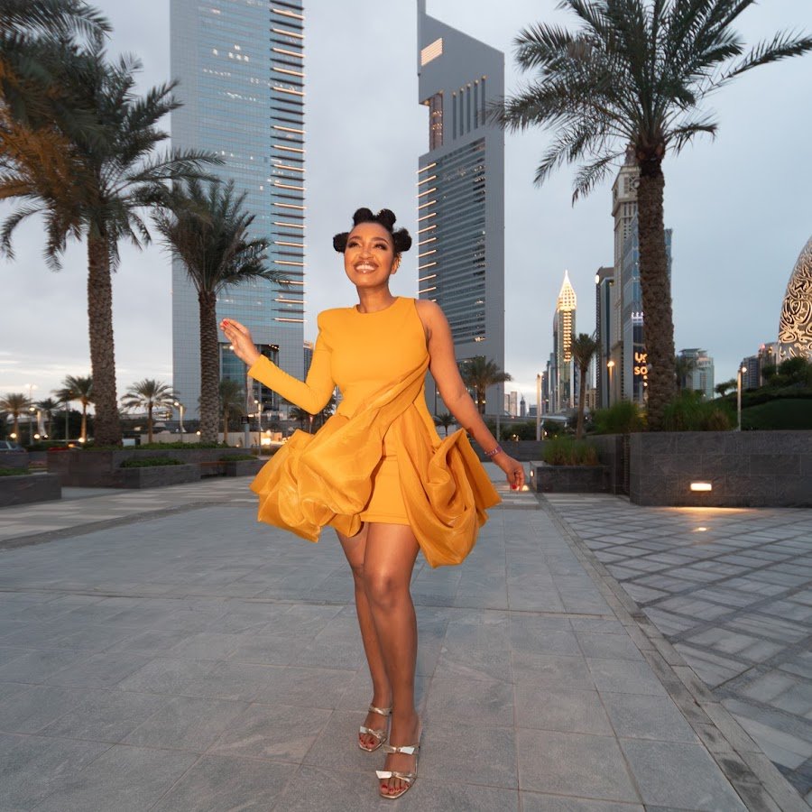 beriata afrosoul in a yellow dress