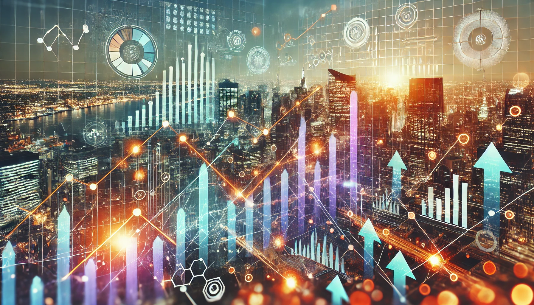 A professional and modern digital-themed image representing growth, innovation, and technology. The image features abstract graphics of data analytics.
