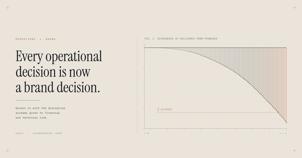 As algorithms mediate more of the customer relationship, brand exposure needs the discipline already given to financial and technical risk.