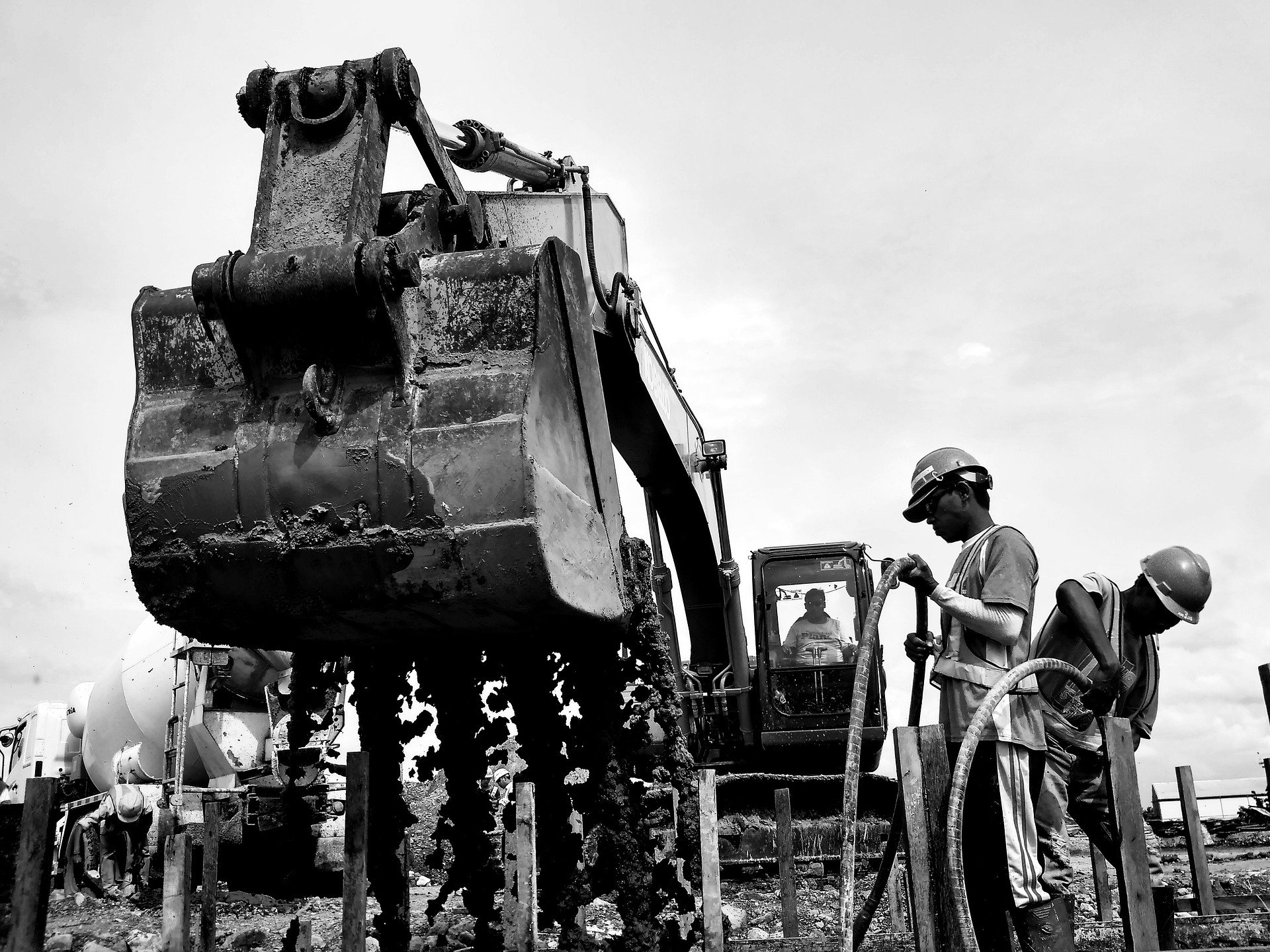 excavators-vehicle-worker-concrete