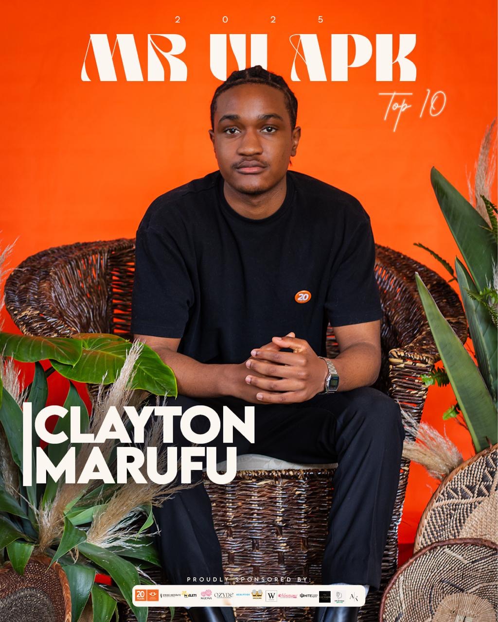 Meet Clayton Marufu, Mr UJ APK 2025 finalist. Purpose-driven, style-forward, and championing men’s mental health. Vote now.