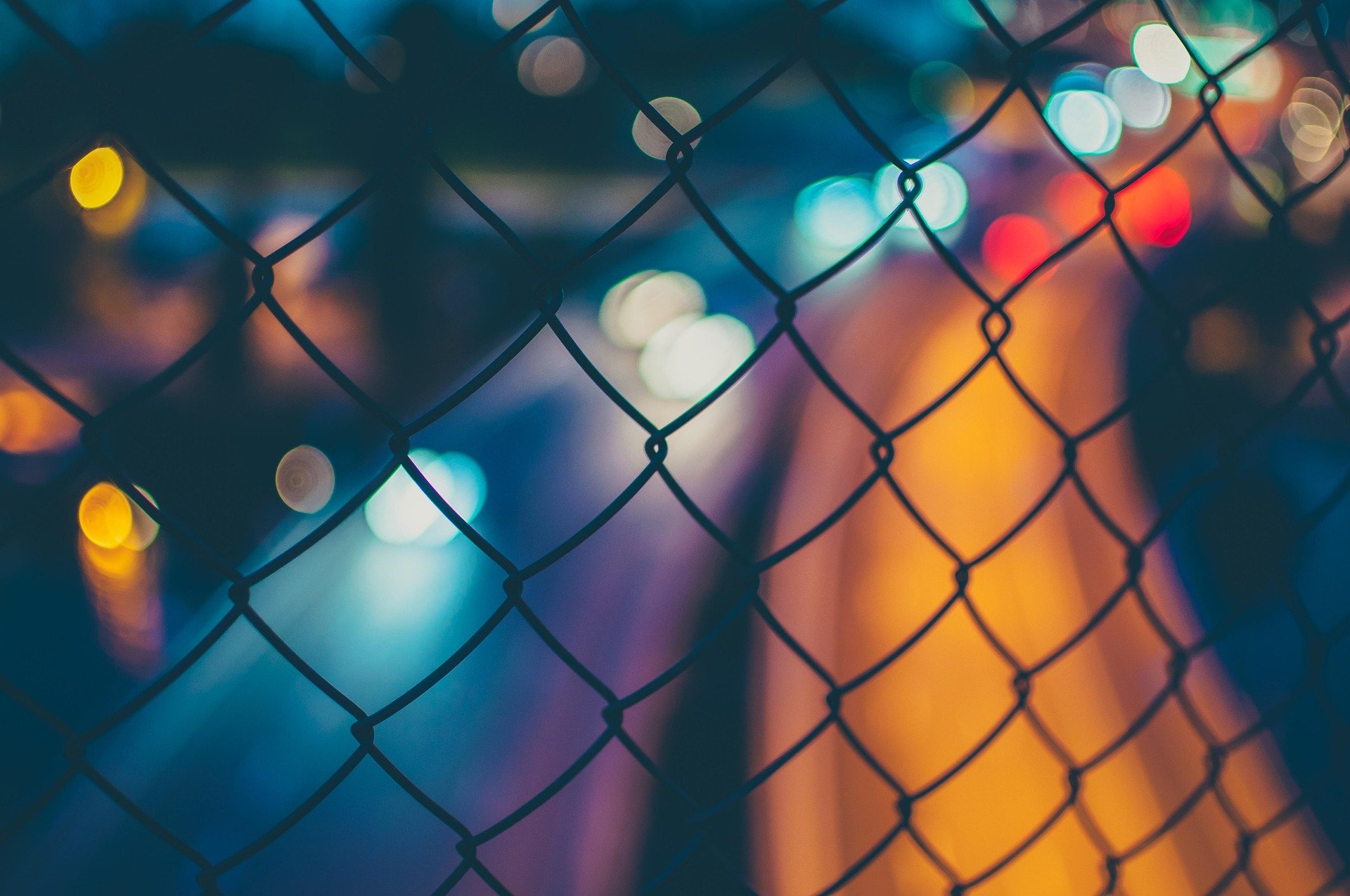 fence-chain-link-bokeh-lights