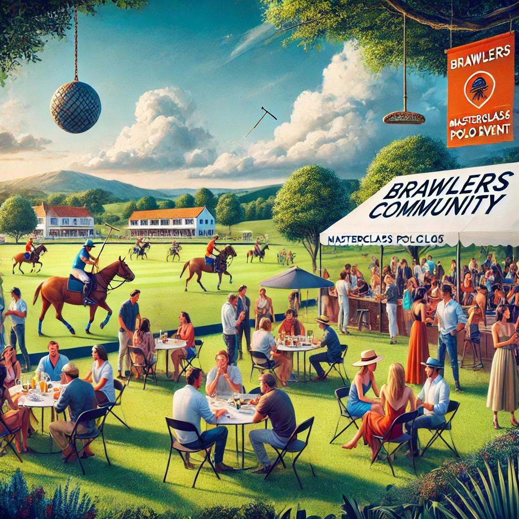 It visually represents the vibrant and inclusive atmosphere of the Brawlers Community and the sophistication of the Masterclass Polo Event.