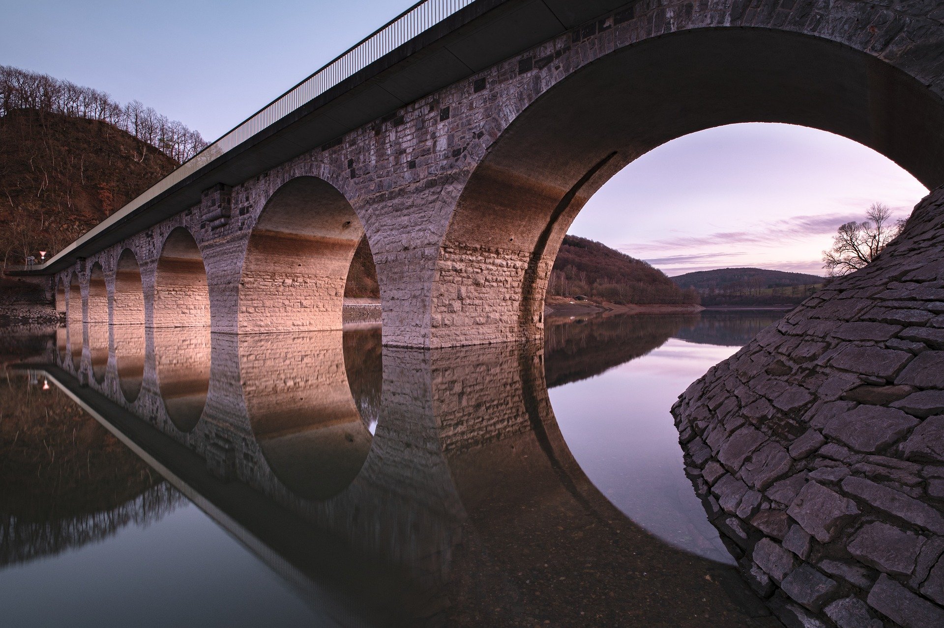 bridge-river-reflection-water