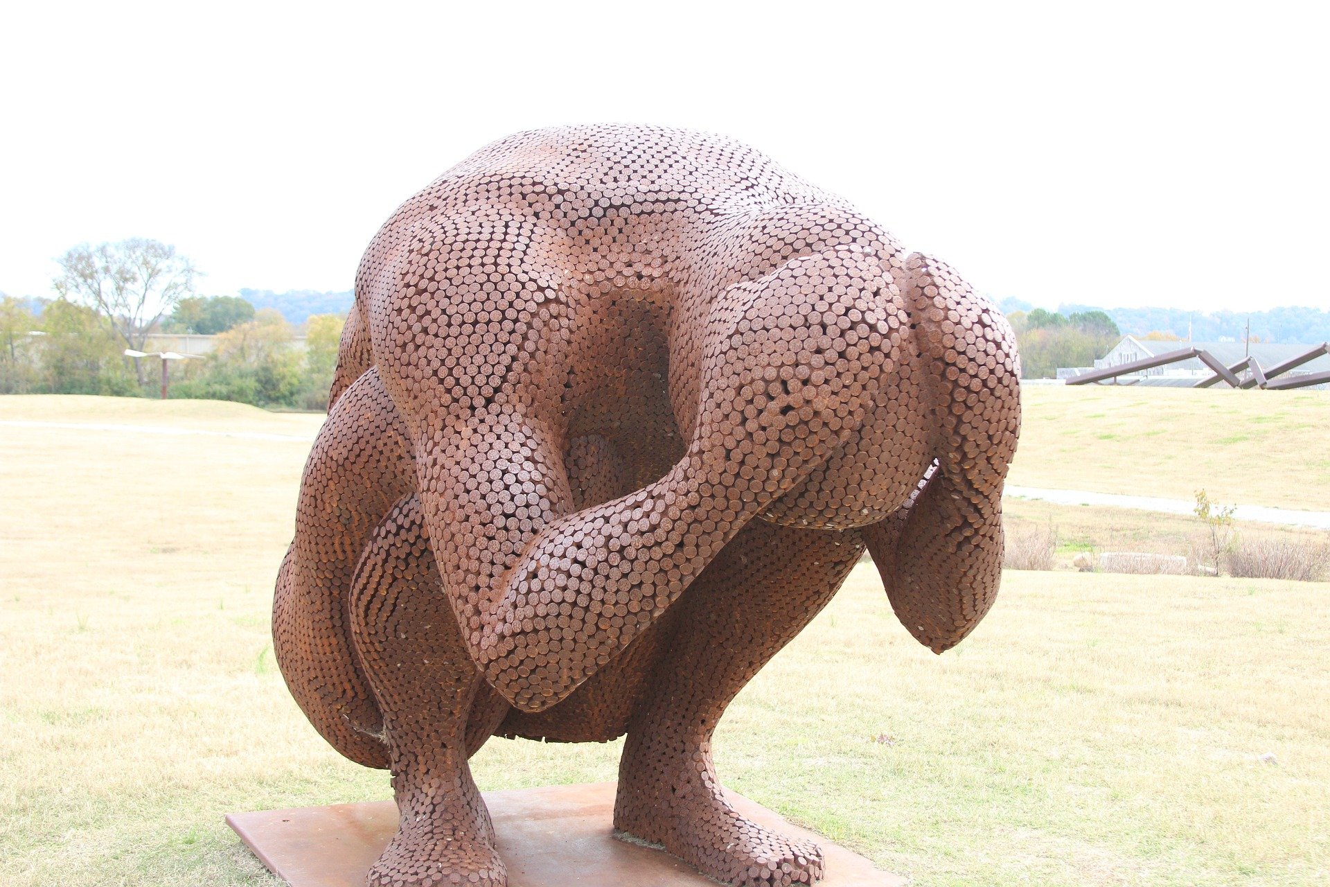a stature of a man depicting anxiety