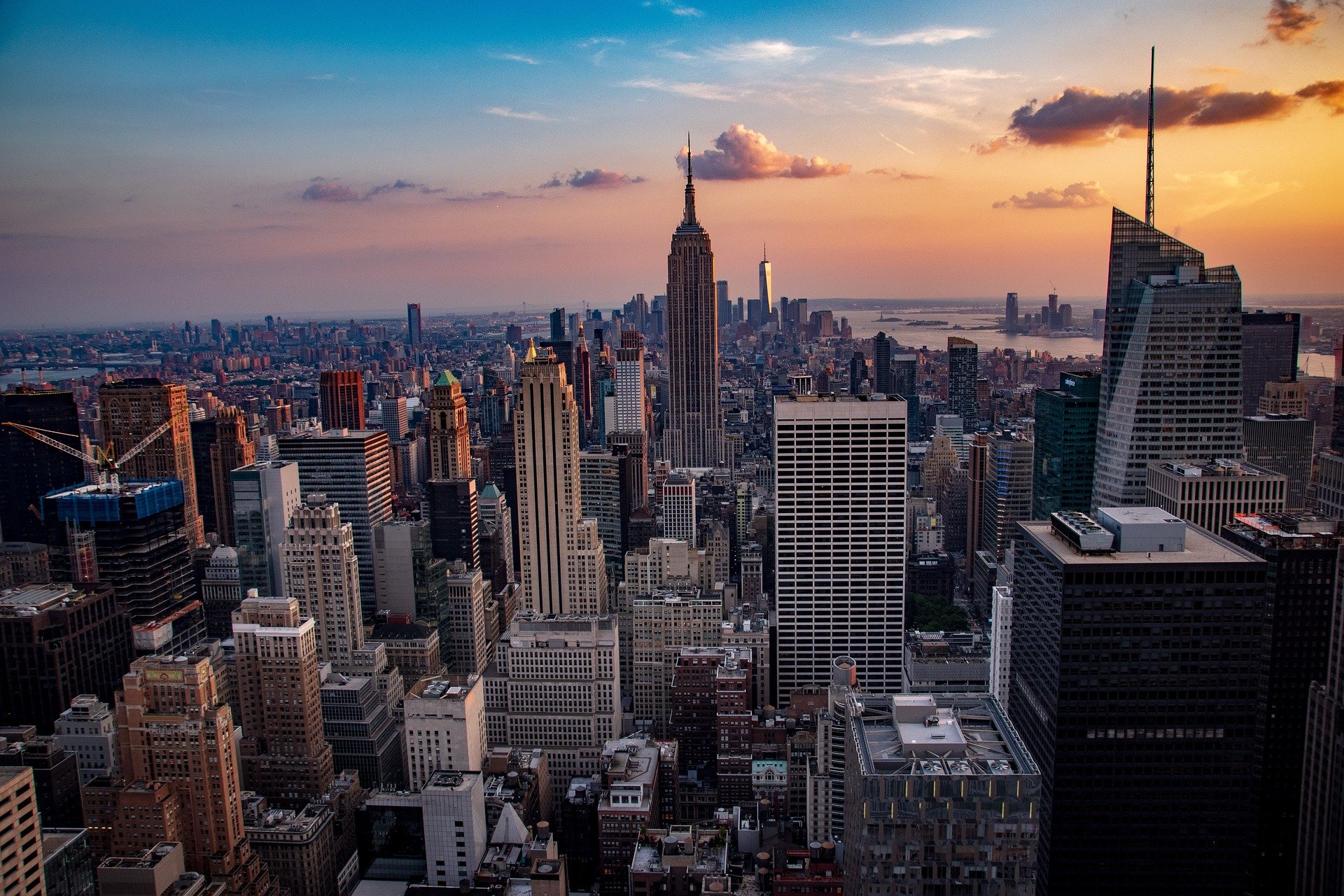 sunset over Manhattan, New York