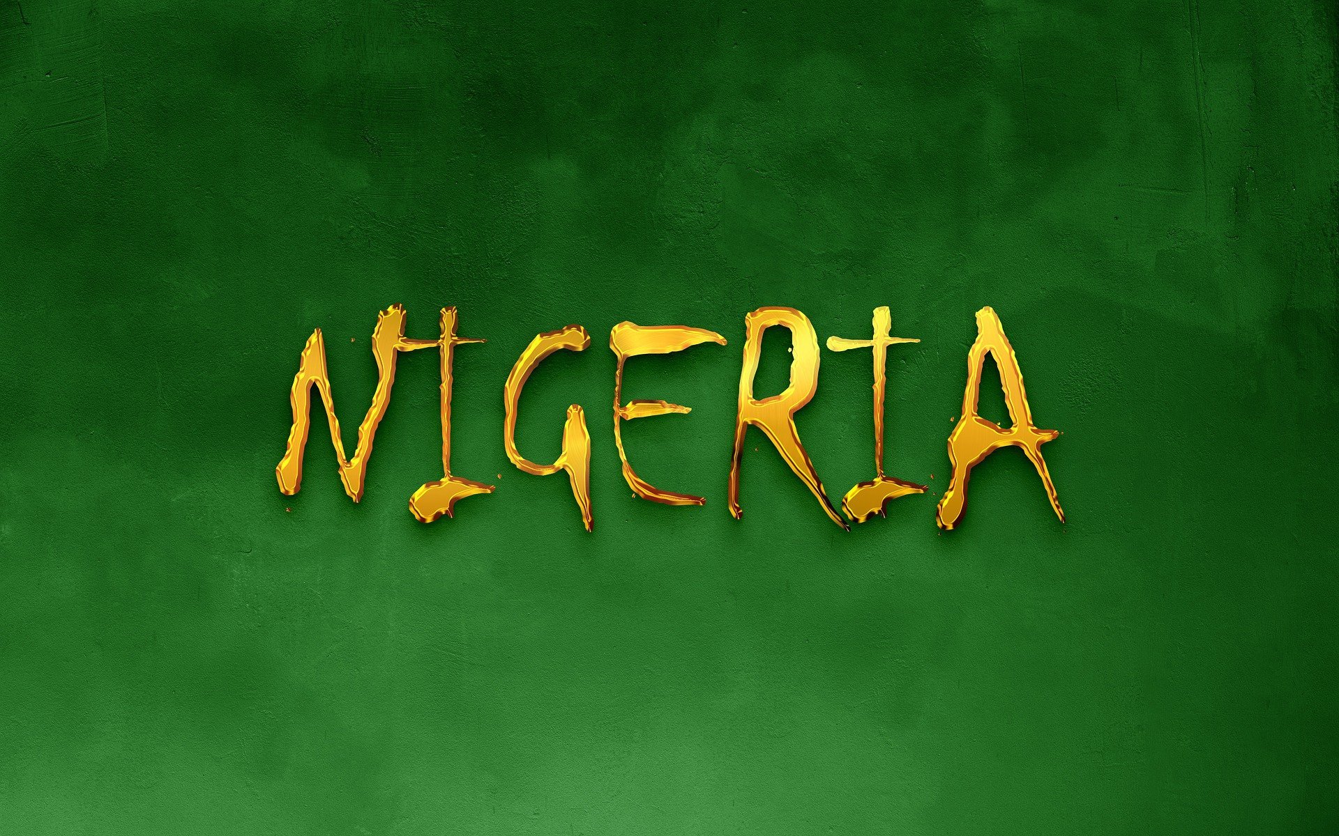 a green background image with an inscription written "Nigeria"