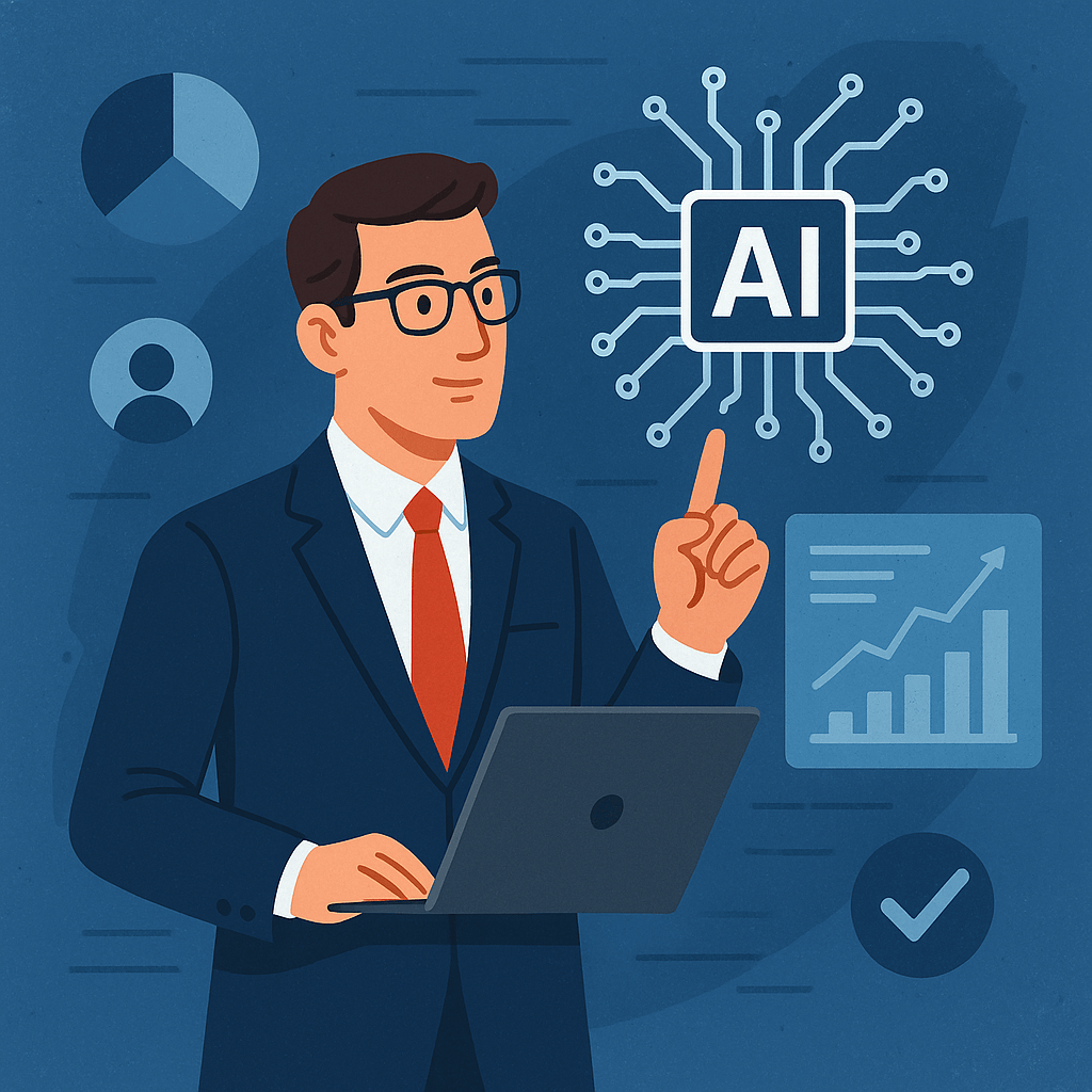digital illustration of AI-driven financial marketer