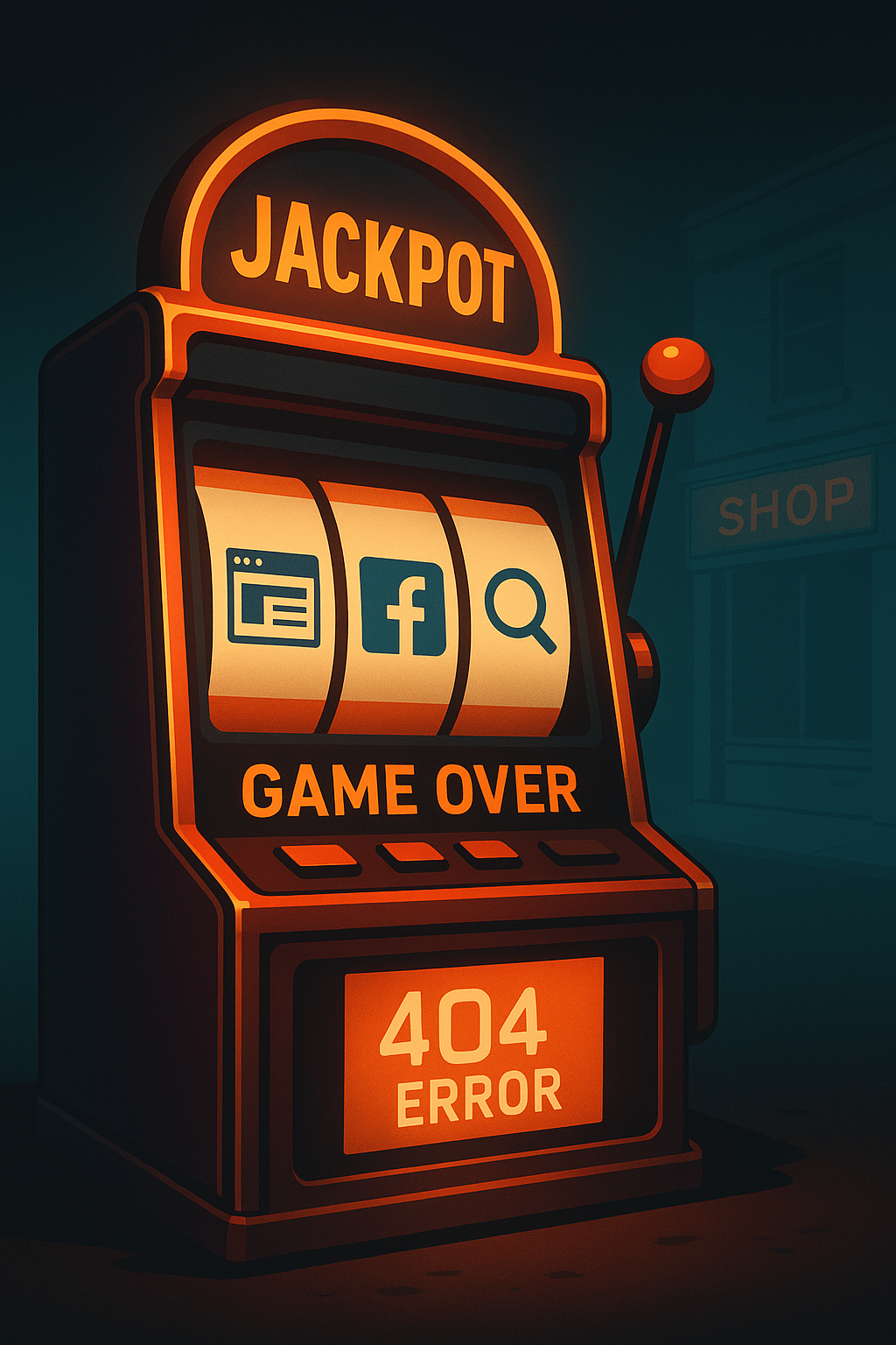 A casino slot machine, but instead of cherries and numbers on the reels